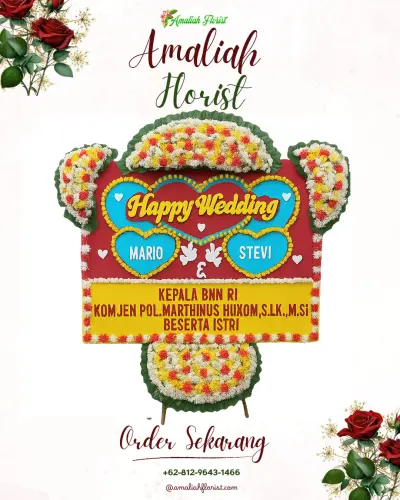 Karangan Papan Bunga Pernikahan di Pamijahan